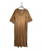 LOKITHOロキト）の古着「CORD EMBROIDERY DRESS/コード刺繍（刺しゅう）ワンピース」｜ブラウン