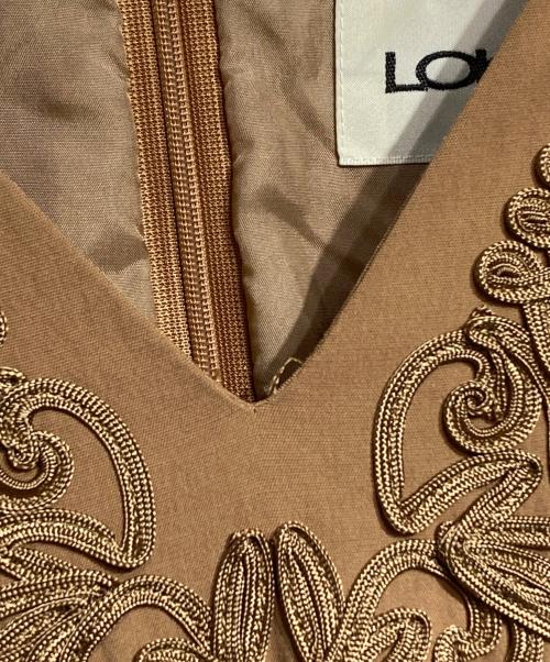 LOKITHO（ロキト）LOKITHO (ロキト) CORD EMBROIDERY DRESS/コード刺繍（刺しゅう）ワンピース ブラウン サイズ:2の古着・服飾アイテム
