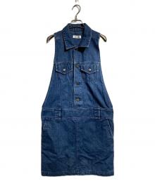 I.S. ISSEY MIYAKE（イッセイ ミヤケ）の古着「ノースリーブデニムワンピース/Sleeveless denim dress」｜ネイビー