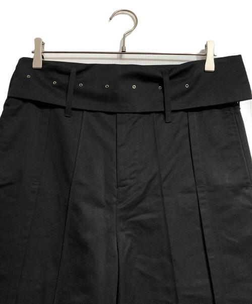 sairenssei（サイレンセイ）sairenssei (サイレンセイ) WIDE-BELT PLEATED PANTS/ワイドベルトプリ―テッドパンツ ブラック サイズ:Lの古着・服飾アイテム
