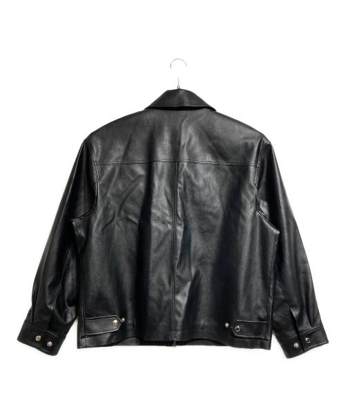 Dunst（ダンスト）Dunst (ダンスト) VEGAN LEATHER ZIP-UP-BLOUSON/ビーガンレザージップアップブルゾン ブラック サイズ:XLの古着・服飾アイテム
