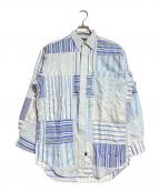 POLO COUNTRYポロカントリー）の古着「ストライプパッチワークシャツ/Stripe Patchwork Shirt」｜ブルー