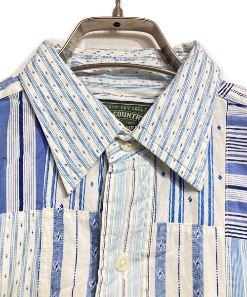 POLO COUNTRY（ポロカントリー）POLO COUNTRY (ポロカントリー) ストライプパッチワークシャツ/Stripe Patchwork Shirt ブルー サイズ:Sの古着・服飾アイテム