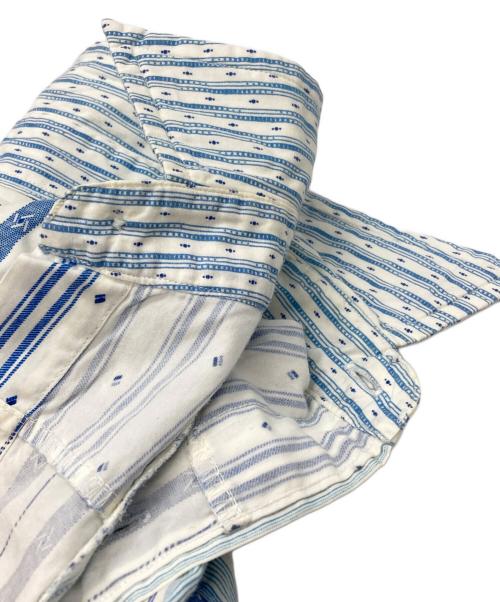 POLO COUNTRY（ポロカントリー）POLO COUNTRY (ポロカントリー) ストライプパッチワークシャツ/Stripe Patchwork Shirt ブルー サイズ:Sの古着・服飾アイテム