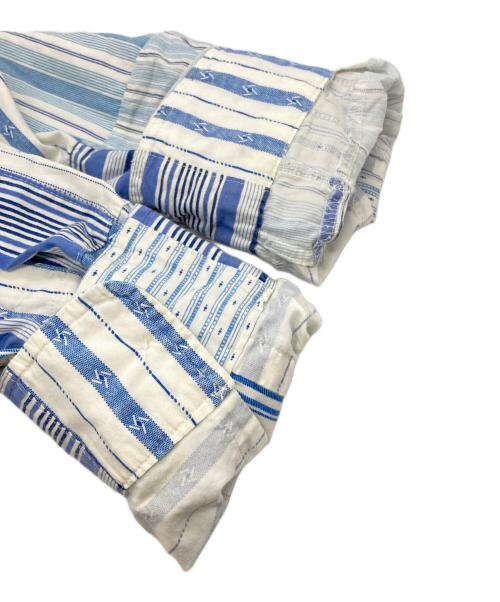 POLO COUNTRY（ポロカントリー）POLO COUNTRY (ポロカントリー) ストライプパッチワークシャツ/Stripe Patchwork Shirt ブルー サイズ:Sの古着・服飾アイテム