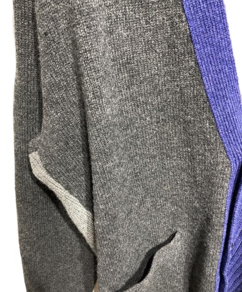 Ujoh（ウジョー）Ujoh (ウジョー) 切替ロングニットカーディガン ブルー×グレー サイズ:3の古着・服飾アイテム