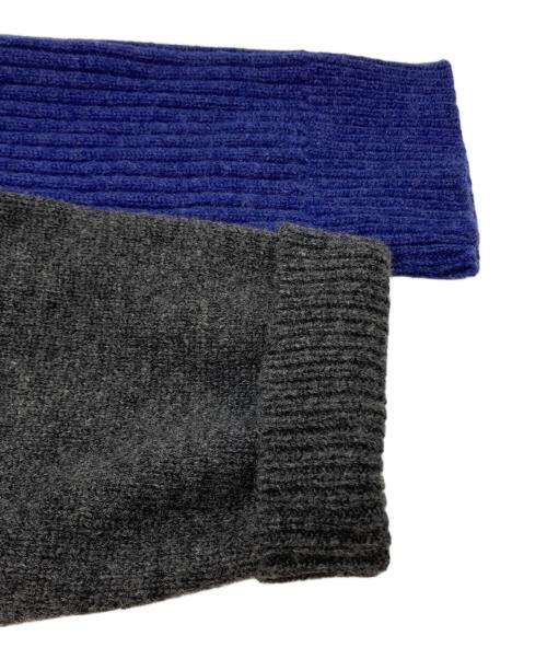 Ujoh（ウジョー）Ujoh (ウジョー) 切替ロングニットカーディガン ブルー×グレー サイズ:3の古着・服飾アイテム