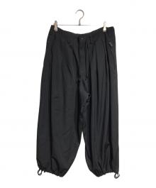 Yohji Yamamoto pour homme（ヨウジヤマモト プールオム）の古着「ウールギャババルーン紐パンツ/Wool Gabardine Balloon Drawstring Pants」｜ブラック