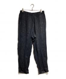 Yohji Yamamoto pour homme（ヨウジヤマモト プールオム）の古着「STRIPE COIN POCKET WIDE PANTS/ストライプ柄 コインポケット付き ワイドパンツ」｜ブラック