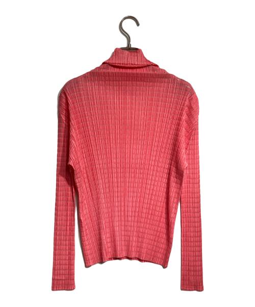 PLEATS PLEASE（プリーツプリーズ）PLEATS PLEASE (プリーツプリーズ) プリーツハイネックカットソー/Pleated mock-neck top ピンク サイズ:3の古着・服飾アイテム