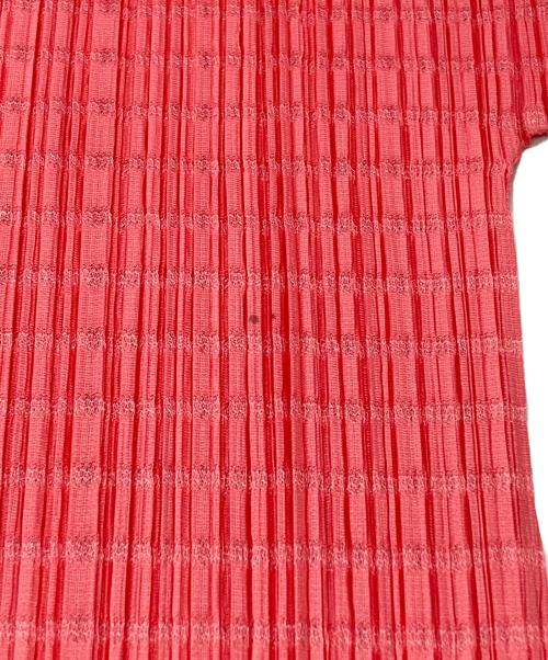PLEATS PLEASE（プリーツプリーズ）PLEATS PLEASE (プリーツプリーズ) プリーツハイネックカットソー/Pleated mock-neck top ピンク サイズ:3の古着・服飾アイテム