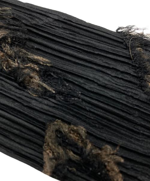 PLEATS PLEASE（プリーツプリーズ）PLEATS PLEASE (プリーツプリーズ) フリンジ装飾プリーツカットソー/Pleated top with fringe trim ブラック サイズ:3の古着・服飾アイテム