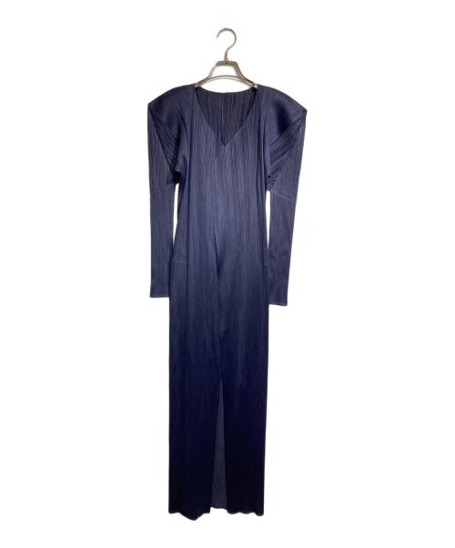 PLEATS PLEASE（プリーツプリーズ）PLEATS PLEASE (プリーツプリーズ) プリーツロングワンピース/Pleated long dress パープル サイズ:4の古着・服飾アイテム