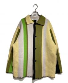 PERVERZE（パーバーズ）の古着「Blanket Coat/ブランケットコート」｜ベージュ×オリーブ