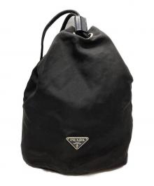 PRADA（プラダ）の古着「ナイロン巾着ポーチ/Nylon drawstring pouch」｜ブラック