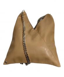 MM6 Maison Margiela（エムエムシックスメゾンマルジェラ）の古着「フェイクレザー トライアングル ショルダー バッグ/Triangle Shoulder Bag」｜ベージュ