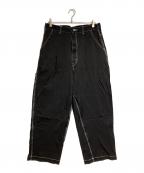 COMME des GARCONS HOMMEコムデギャルソン オム）の古着「ナイロンスパンツイル 製品染パンツ/Nylon Pants」｜ブラック