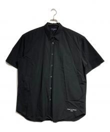 COMME des GARCONS HOMME（コムデギャルソン オム）の古着「綿ブロード製品洗S/Sロゴ刺繍シャツ」｜ブラック