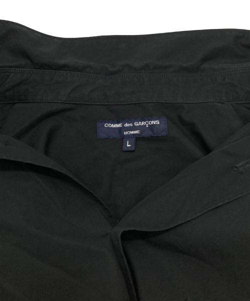 COMME des GARCONS HOMME（コムデギャルソン オム）COMME des GARCONS HOMME (コムデギャルソン オム) 綿ブロード製品洗S/Sロゴ刺繍シャツ ブラック サイズ:Lの古着・服飾アイテム