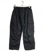 COMME des GARCONS HOMMEコムデギャルソン オム）の古着「綿ナイロンクロス×多素MIXカーゴパンツ/Cotton Nylon Cloth x Multi-Material Mix Cargo Pants」｜ブラック×グレー