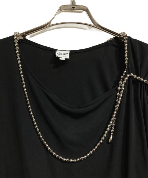 Jean Paul GAULTIER（ジャンポールゴルチェ）Jean Paul GAULTIER (ジャンポールゴルチェ) ボールチェーンノースリーブブラウス/Sleeveless blouse ブラック サイズ:42の古着・服飾アイテム