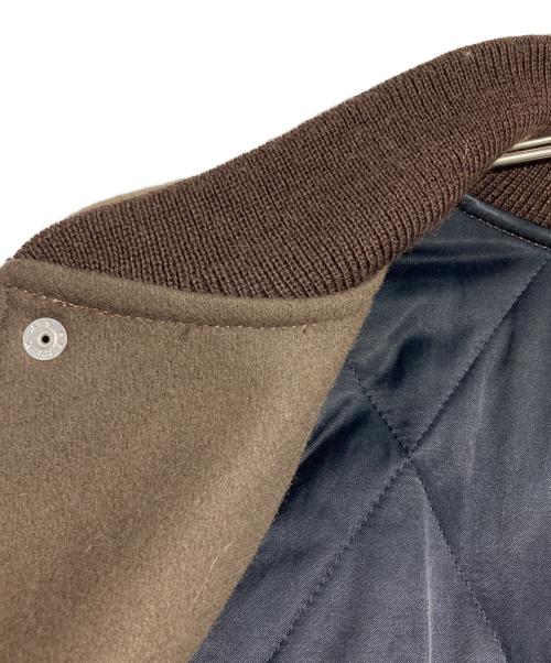 WACKO MARIA（ワコマリア）WACKO MARIA (ワコマリア) lanificio luigi zanieri (ラニフィーチョ ルイージ ザニエリ) LEATHER VARSITY JACKET/レザーバーシティジャケット ブラウン サイズ:Ｓの古着・服飾アイテム