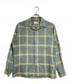 TOWN CRAFTタウンクラフト）の古着「チェックオープンカラーシャツ/開襟シャツ」｜グリーン