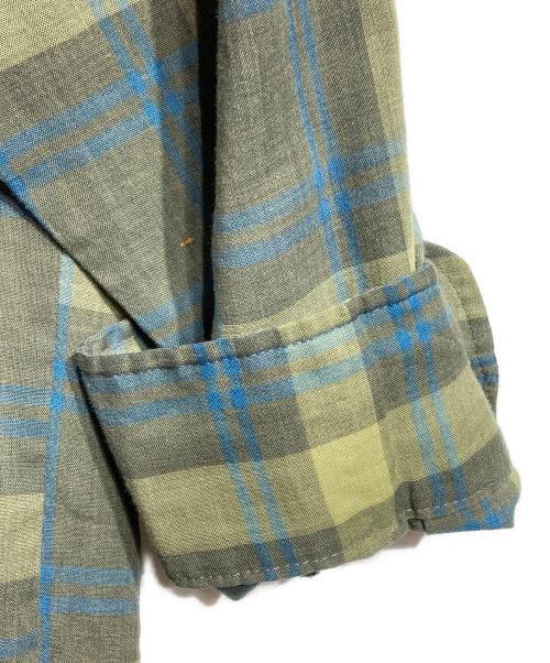 TOWN CRAFT（タウンクラフト）TOWN CRAFT (タウンクラフト) チェックオープンカラーシャツ/開襟シャツ グリーン サイズ:Mの古着・服飾アイテム