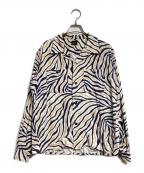 TENDERLOINテンダーロイン）の古着「ゼブラオープンカラーシャツ/Zebra print open collar shirt」｜ネイビー