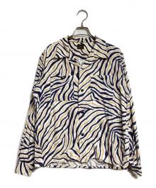 TENDERLOIN（テンダーロイン）の古着「ゼブラオープンカラーシャツ/Zebra print open collar shirt」｜ネイビー