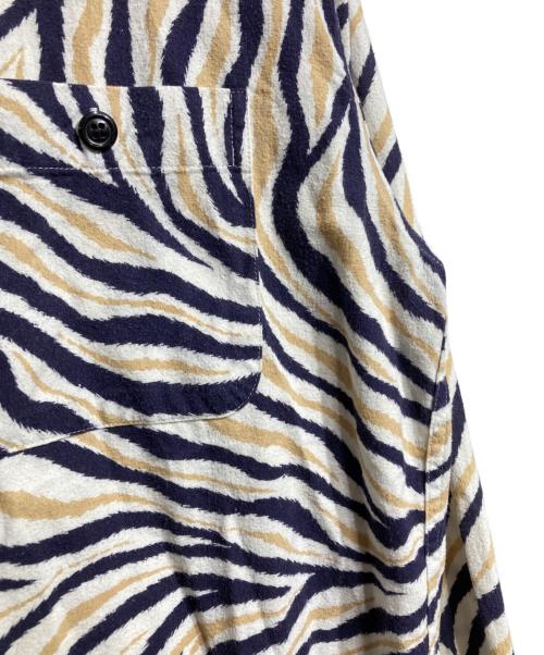 TENDERLOIN（テンダーロイン）TENDERLOIN (テンダーロイン) ゼブラオープンカラーシャツ/Zebra print open collar shirt ネイビー サイズ:SMALLの古着・服飾アイテム