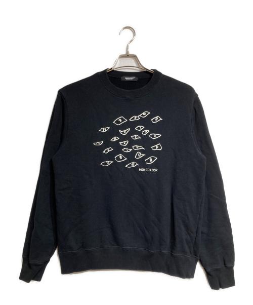 UNDERCOVER（アンダーカバー）UNDERCOVER (アンダーカバー) HOW TO LOOK グラフィックスウェットシャツ ブラック サイズ:2の古着・服飾アイテム