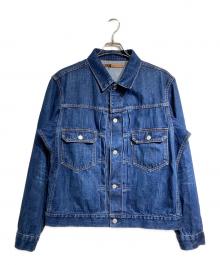 SCYEBASICS（サイベーシックス）の古着「Selvedge Denim Used Wash Trucker Jacket-2/セルビッジデニム トラッカージャケット」｜インディゴ