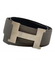 HERMES（エルメス）の古着「Hバックルコンスタンスベルト/Constance Belt 」｜ブラック×グレー