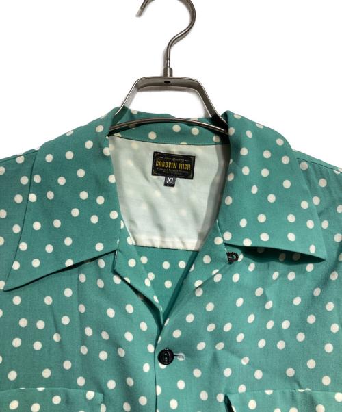 GROOVIN HIGH（グルービンハイ）GROOVIN HIGH (グルービンハイ) レーヨンシルクL/Sドットシャツ/Rayon Silk L/S Polka Dot Shirt グリーン サイズ:XLの古着・服飾アイテム