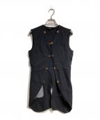 COMME des GARCONS COMME des GARCONSコムデギャルソン コムデギャルソン）の古着「ポリエステル縮絨ボタンジレ/Polyester Shrunken Buttoned Vest」｜ブラック