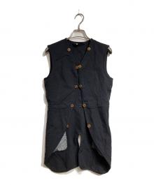 COMME des GARCONS COMME des GARCONS（コムデギャルソン コムデギャルソン）の古着「ポリエステル縮絨ボタンジレ/Polyester Shrunken Buttoned Vest」｜ブラック