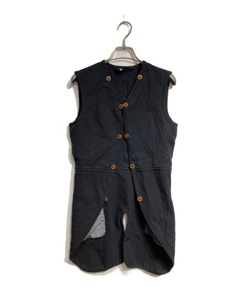 COMME des GARCONS COMME des GARCONS（コムデギャルソン コムデギャルソン）COMME des GARCONS COMME des GARCONS (コムデギャルソン コムデギャルソン) ポリエステル縮絨ボタンジレ/Polyester Shrunken Buttoned Vest ブラック サイズ:XSの古着・服飾アイテム