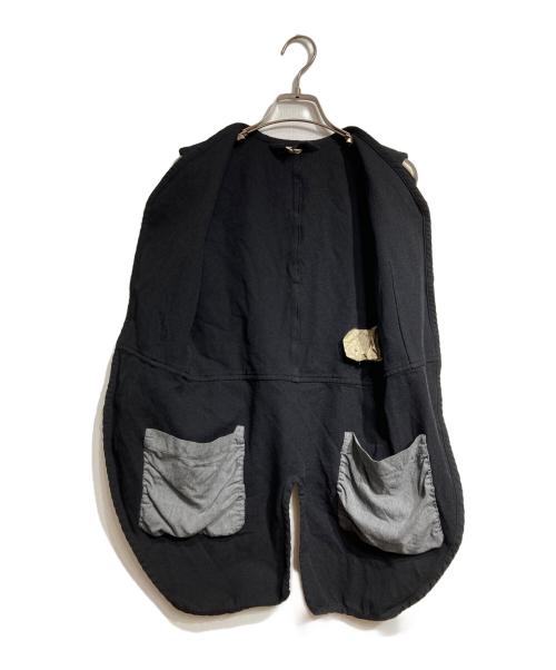 COMME des GARCONS COMME des GARCONS（コムデギャルソン コムデギャルソン）COMME des GARCONS COMME des GARCONS (コムデギャルソン コムデギャルソン) ポリエステル縮絨ボタンジレ/Polyester Shrunken Buttoned Vest ブラック サイズ:XSの古着・服飾アイテム