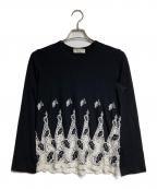 ROBE DE CHAMBRE COMME DES GARCONSローブドシャンブル コムデギャルソン）の古着「レースドッキングニットソー/Lace-docking knit-and-sew top」｜ブラック