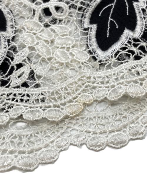 ROBE DE CHAMBRE COMME DES GARCONS（ローブドシャンブル コムデギャルソン）ROBE DE CHAMBRE COMME DES GARCONS (ローブドシャンブル コムデギャルソン) レースドッキングニットソー/Lace-docking knit-and-sew top  ブラック サイズ:－の古着・服飾アイテム