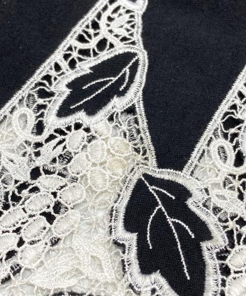 ROBE DE CHAMBRE COMME DES GARCONS（ローブドシャンブル コムデギャルソン）ROBE DE CHAMBRE COMME DES GARCONS (ローブドシャンブル コムデギャルソン) レースドッキングニットソー/Lace-docking knit-and-sew top  ブラック サイズ:－の古着・服飾アイテム