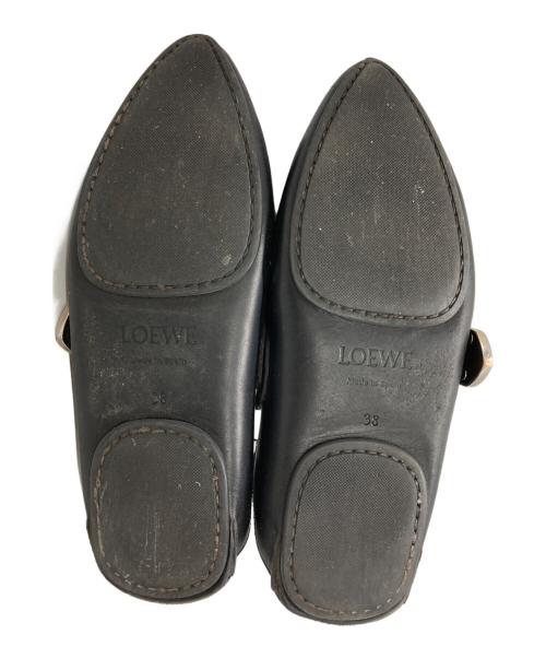 LOEWE（ロエベ）LOEWE (ロエベ) ポインテッドトゥベルトミュール/Pointed Toe Belted Mules ブラック サイズ:38の古着・服飾アイテム