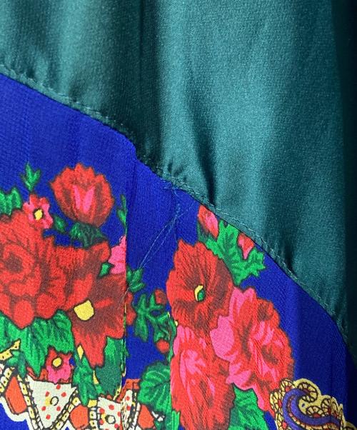 sacai（サカイ）sacai (サカイ) ローズプリントプリーツベルトスカート/Pleated belt skirt ネイビー サイズ:2の古着・服飾アイテム