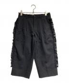 COMME des GARCONSコムデギャルソン）の古着「フリルデザインクロップパンツ/Frill design cropped pants」｜ブラック