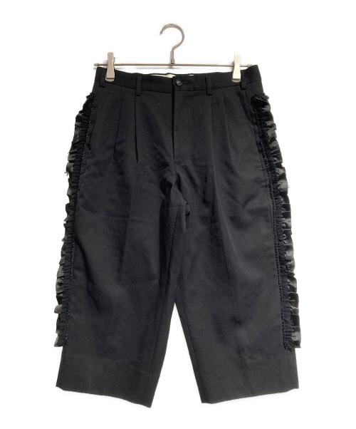 COMME des GARCONS（コムデギャルソン）COMME des GARCONS (コムデギャルソン) フリルデザインクロップパンツ/Frill design cropped pants ブラック サイズ:Sの古着・服飾アイテム