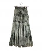 ISSEY MIYAKEイッセイミヤケ）の古着「多重レイヤード転写プリーツスカート/Pleated skirt」｜グリーン