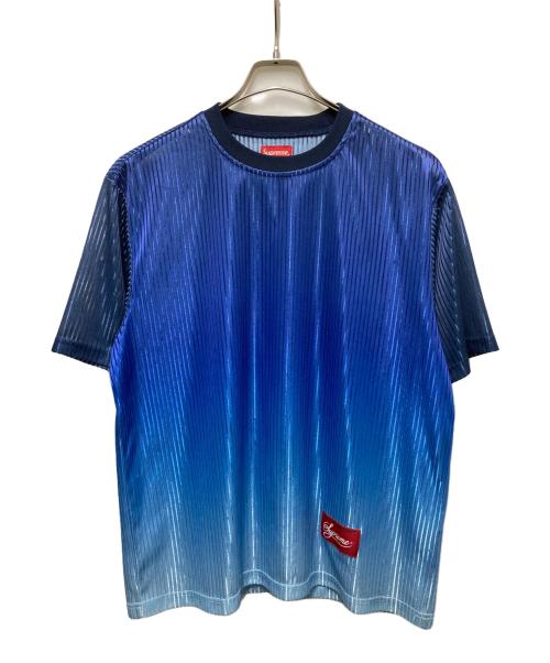 SUPREME（シュプリーム）Supreme (シュプリーム) Gradient Mesh Stripe jersey ネイビー×ブルー サイズ:Ｓの古着・服飾アイテム