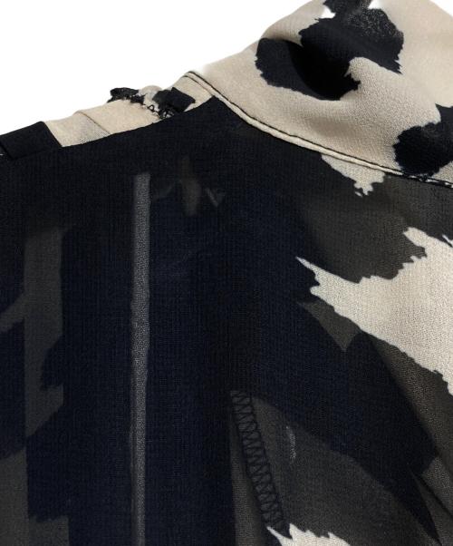 CORCOVADO（コルコバード）CORCOVADO (コルコバード) ポリエステルシフォンプリーツワンピース/Polyester Chiffon Pleated Dress ブラック×アイボリー サイズ:Mの古着・服飾アイテム