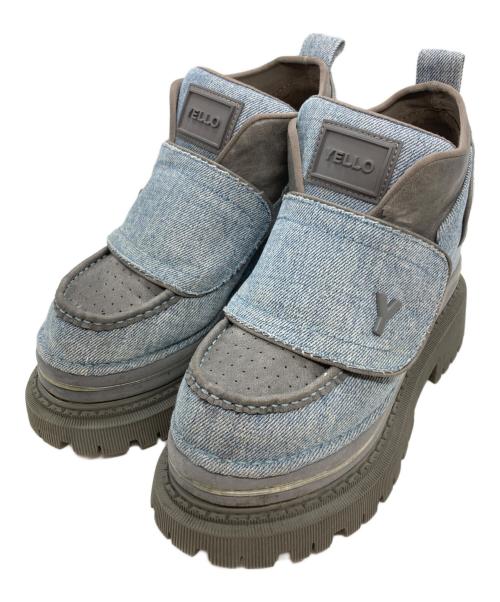 YELLO（イエロ）YELLO (イエロ) PATCH SHORT BOOTS/パッチショートブーツ グレー サイズ:Lの古着・服飾アイテム